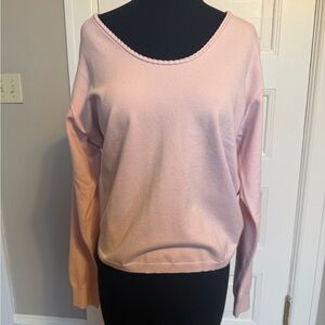 CAbi Braided Neck Pullover New Sample Sz S originally $119